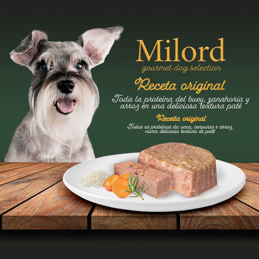 150 g Milord Puppy Boi, Cenouras e Arroz em pat&ecirc; terrina, , large Imagem n&uacute;mero 2